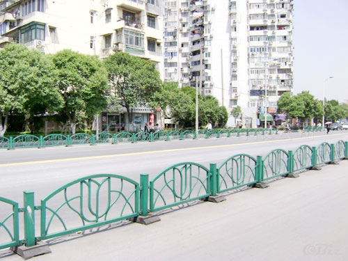 Green Painted Steel Fence