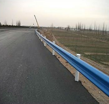 Two Wave Guardrails Finished With Blue Color Painting