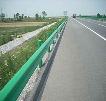 Highway Guardrail Barrier With Green Coating