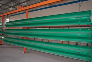 Green Color Thrie or Three Beam Guardrails